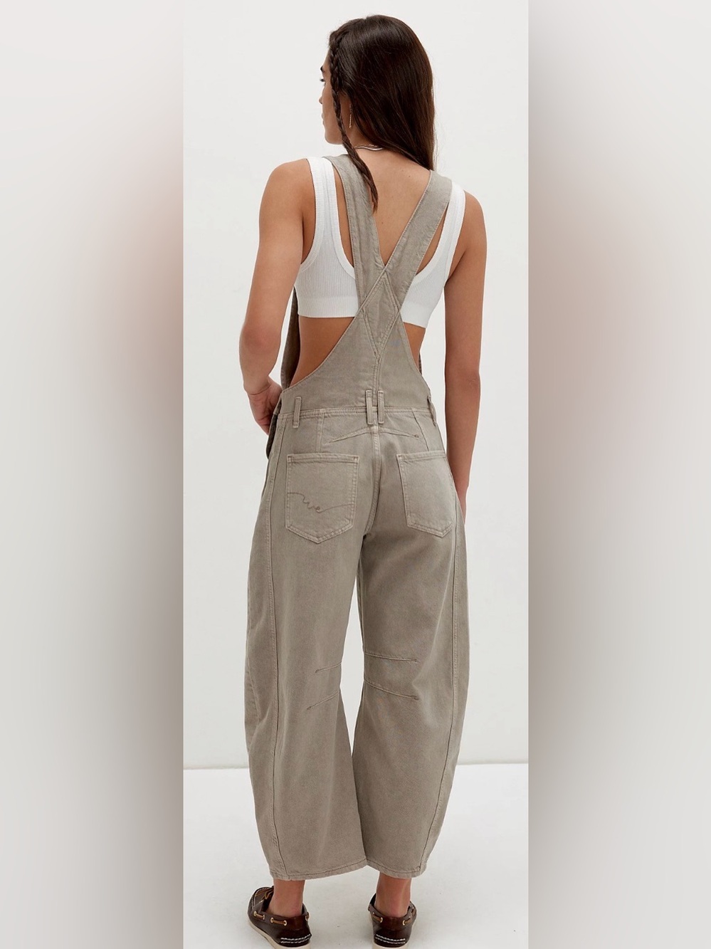 Free people good luck barrel overalls XL
